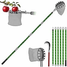 BUILDSKILL 24 Ft Telescopic Coconut Plucker with Pole - Shock Proof | Adjustable Height 8-24 ft | Includes Fruit Picker | Lightweight & Durable Fiber Glass Construction - Easy Assembly