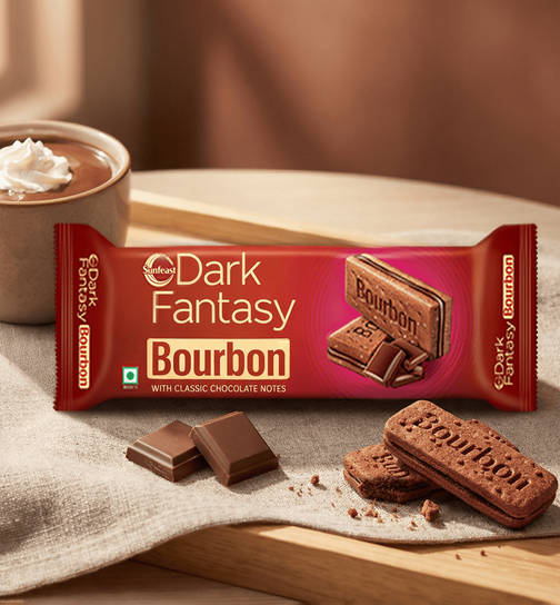 Classic Bourbon Biscuits made with Real Chocolate by Sunfeast Dark Fantasy