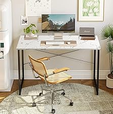 QARA Wood Laminated Study Table, Computer Table for Home,Office Table, Desktop,Laptop Table, Office Desk (Pearl Italian)