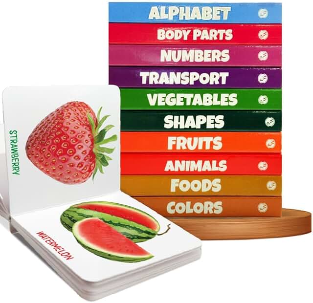 My First Library Set of 10 Board Books for Kids, Early Learning Book for Babies & Toddlers, Alphabets, Body Parts, Numbers, 1-3 Years (Kids' First Library Box Set)